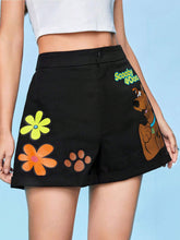Women's Cartoon Printed Wide-Leg Shorts